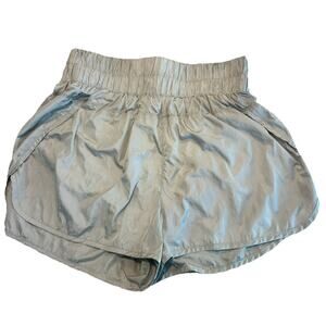 Free People FP Movement The Way Home High Rise Shorts Women's Gray Silver Large